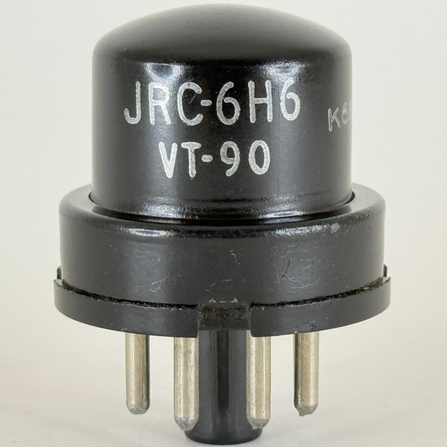 (1) Tested RCA JRC 6H6 Tube Code K6E Mil Spec VT-90 Twin Diode Black Metal Tube