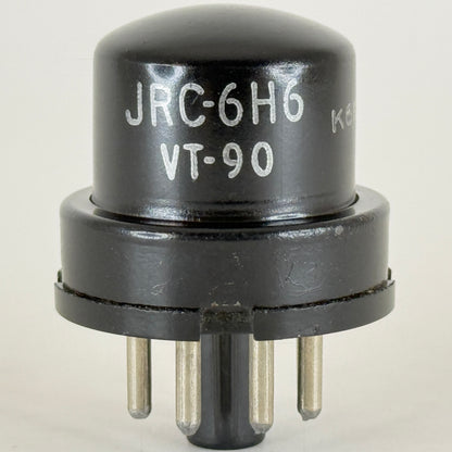 (1) Tested RCA JRC 6H6 Tube Code K6E Mil Spec VT-90 Twin Diode Black Metal Tube