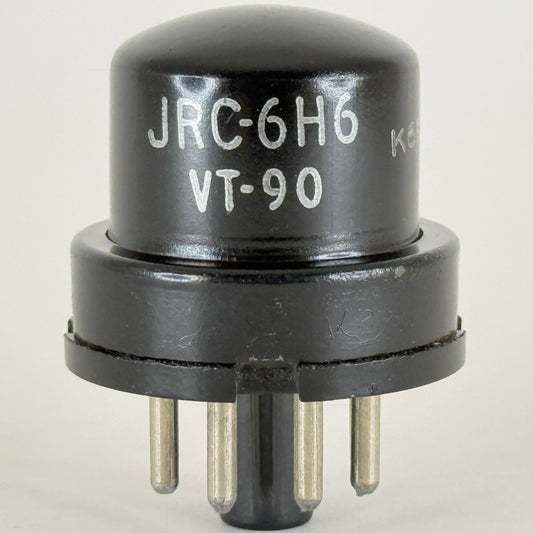 (1) Tested RCA JRC 6H6 Tube Code K6E Mil Spec VT-90 Twin Diode Black Metal Tube