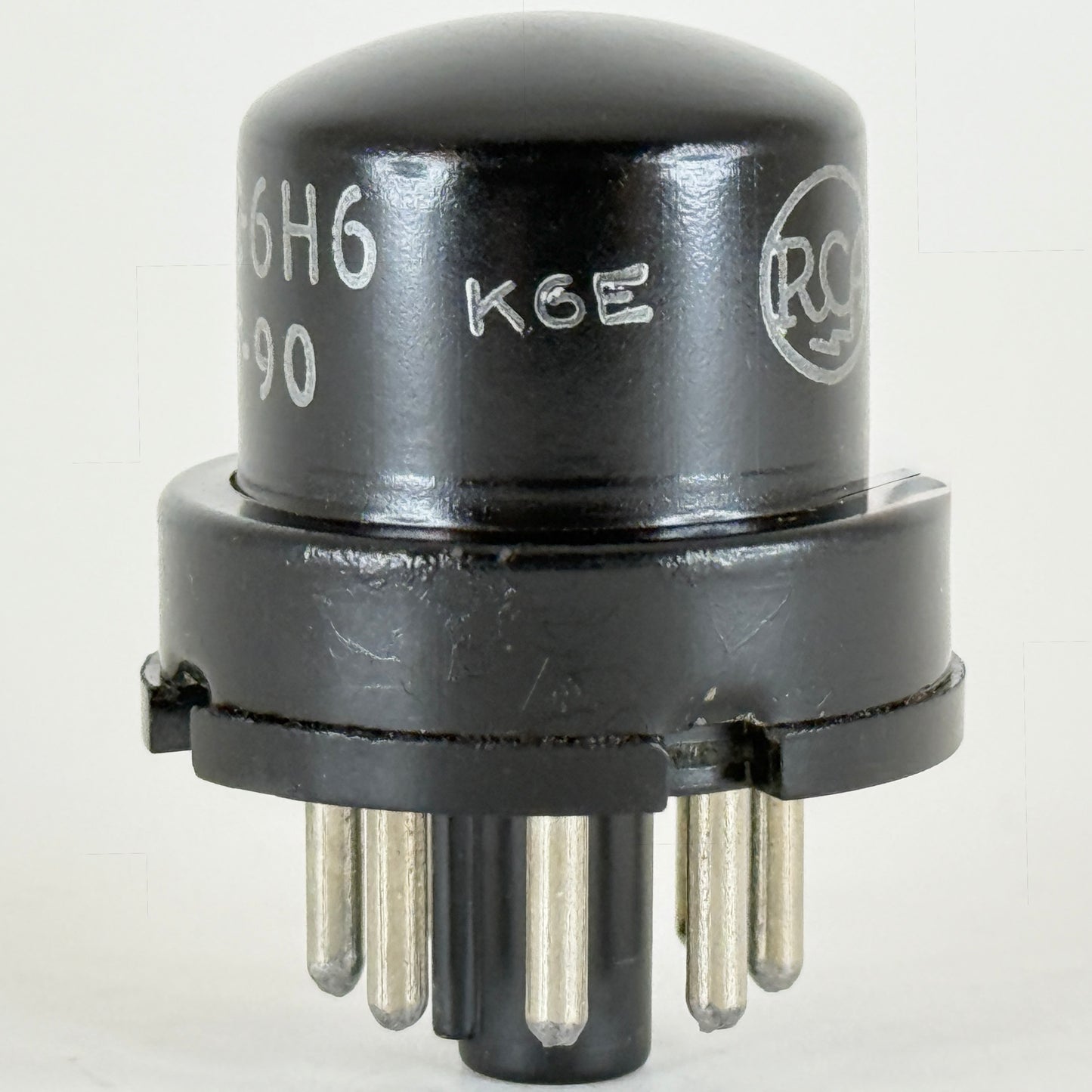 (1) Tested RCA JRC 6H6 Tube Code K6E Mil Spec VT-90 Twin Diode Black Metal Tube