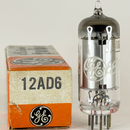 (1) Tested Very Strong GE 12AD6 Tube with Box Date Code HI Heptode Vacuum Tube