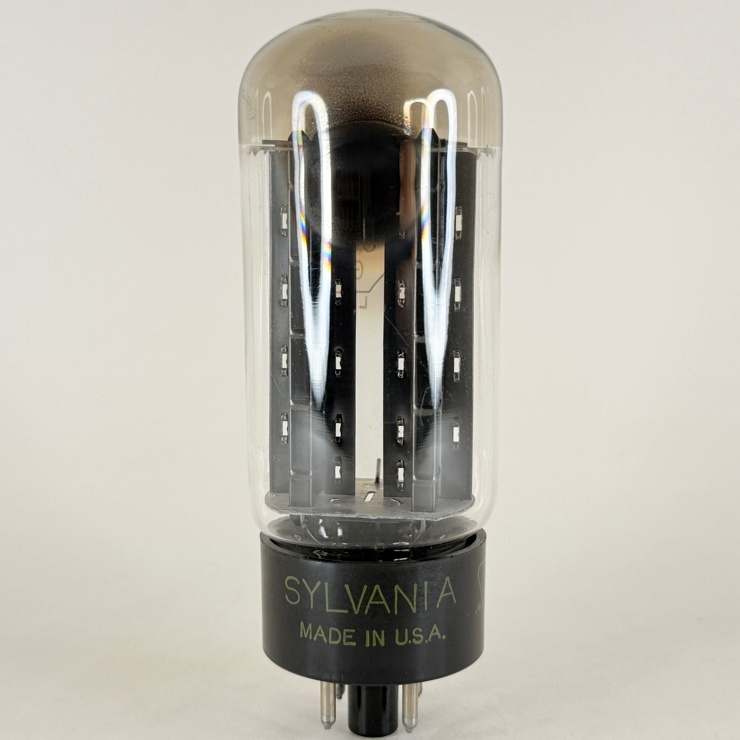 (1) Tested Sylvania 5U4GB Tube Shiny Black Plates Dual Side Getters Code BC