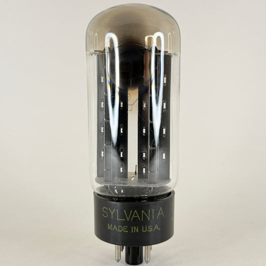 (1) Tested Balanced 1955 Sylvania 5U4GB Tube Black Plates Dual Getters Code BC