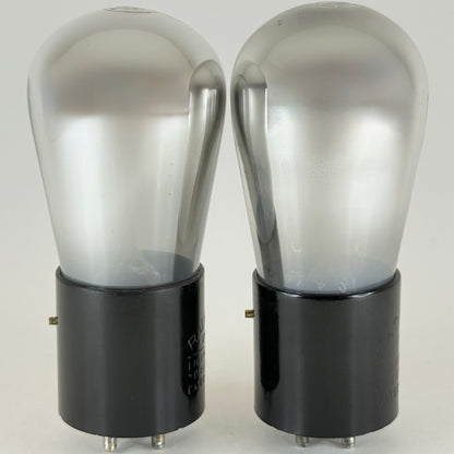 Tested Matched Pair RCA UV 201 A Tubes Short Pin Type 01A Tubes Globe Brass Pins