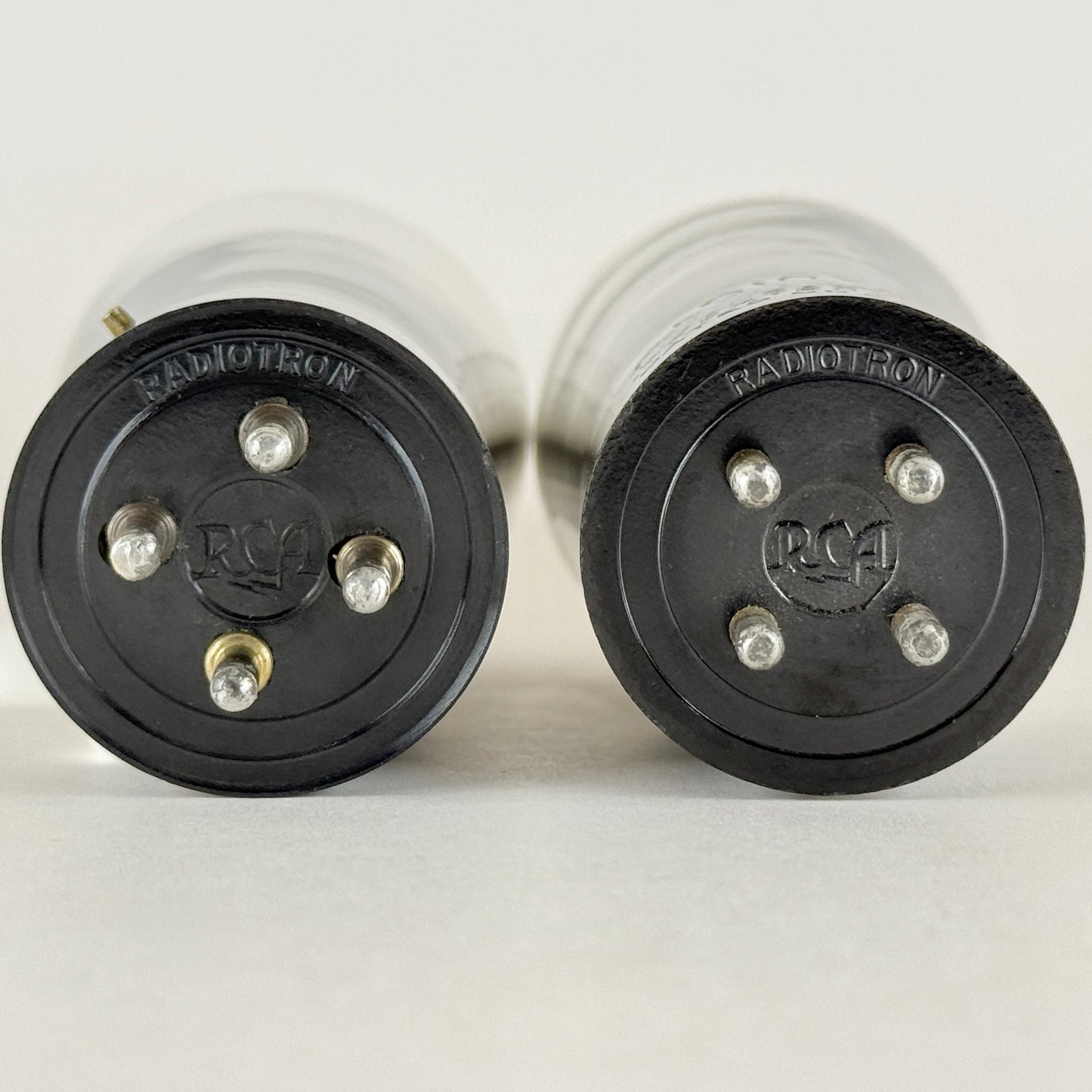 Tested Matched Pair RCA UV 201 A Tubes Short Pin Type 01A Tubes Globe Brass Pins