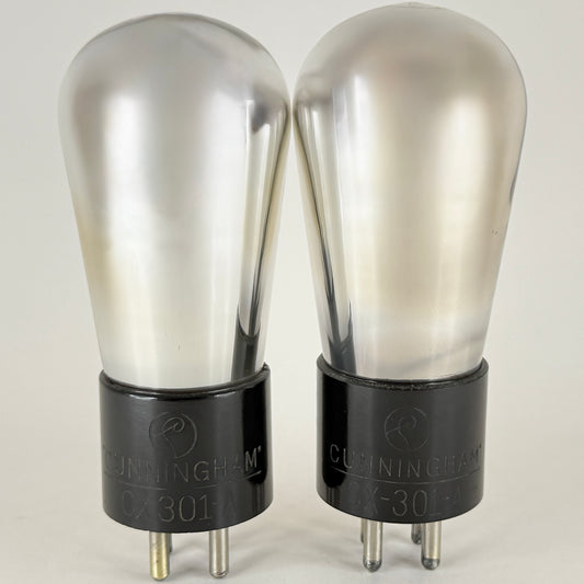 Tested Matched Pair Cunningham CX 301 A Tubes Type 01A Tubes Globe Brass Pins