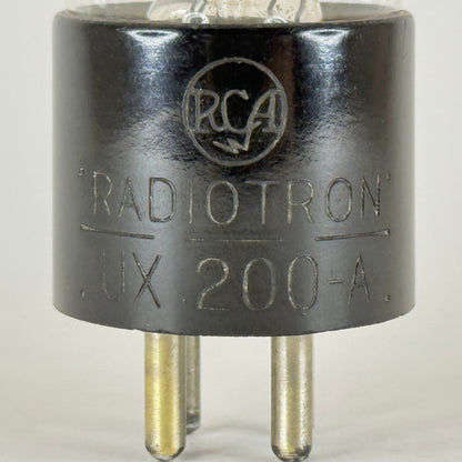 (1) Tested Strong RCA Radiotron UX 200A Tube Type 00A Tube Engraved Base Globe