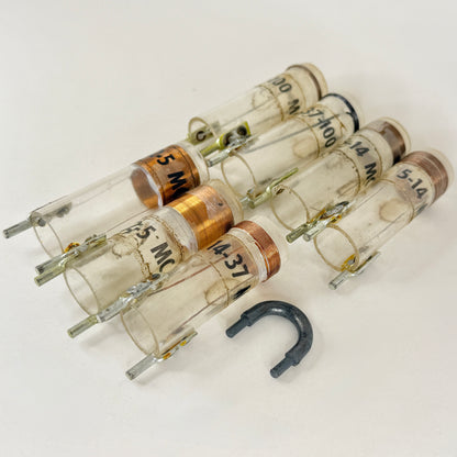 Lot of (7) Vintage Radio RF Plug-in Coils 2 MC to 100 MC For Ham Radio and More