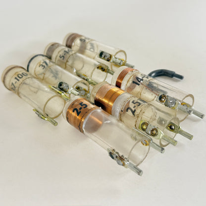 Lot of (7) Vintage Radio RF Plug-in Coils 2 MC to 100 MC For Ham Radio and More