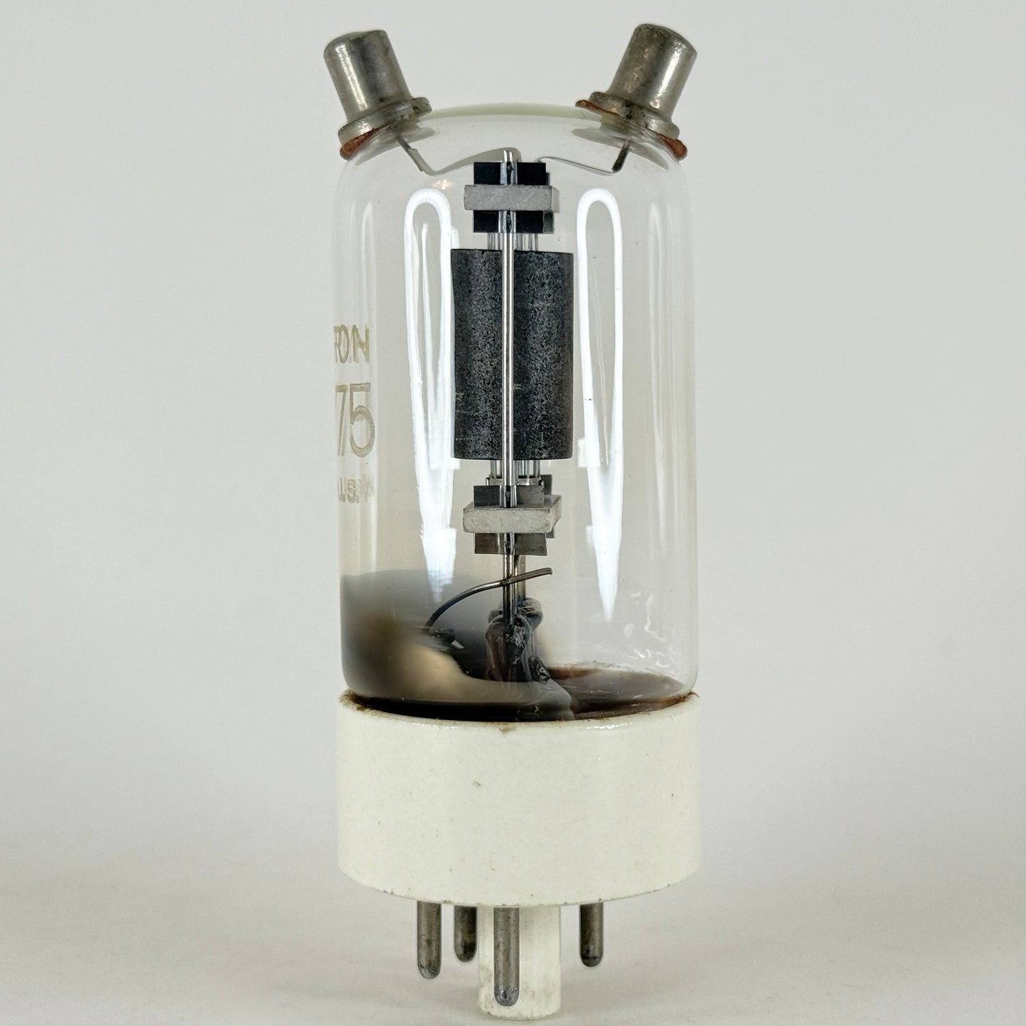 (1) Tested Strong Hytron HY75 Tube Dual Caps Ceramic Base Power Triode Tube