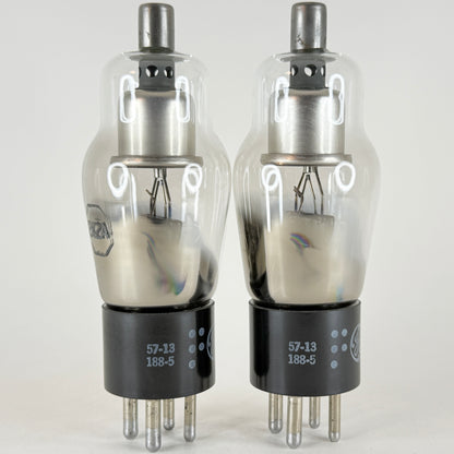 Tested Matched Pair GE 2X2A Tubes Codes 57-13 Half Wave High Vacuum Rectifiers