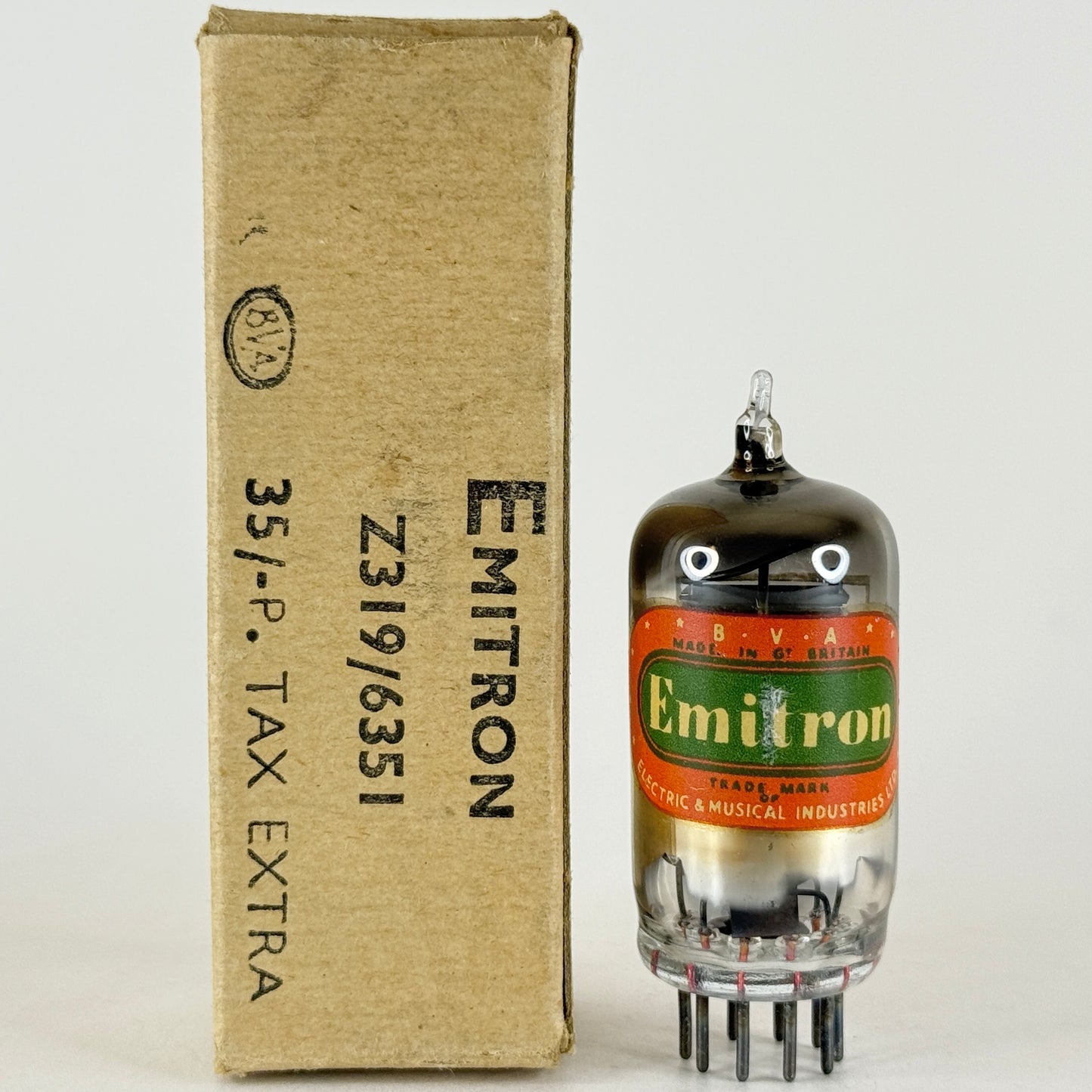 Untested Emitron Z319 6351 Tube with Box Made in England Pentode Vacuum Tube