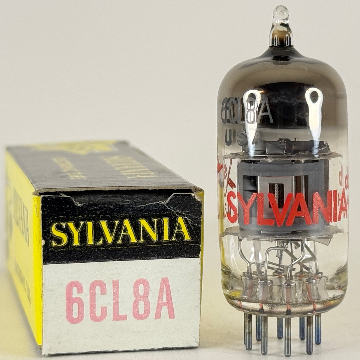 (1) Tested Sylvania 6CL8A Tube with Box Red Letters Code db ALH 6CL8 A Tube