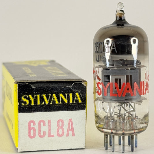 (1) Tested 1969 Sylvania 6CL8A Tube with Box Red Letters Code db ALH 6CL8 A Tube