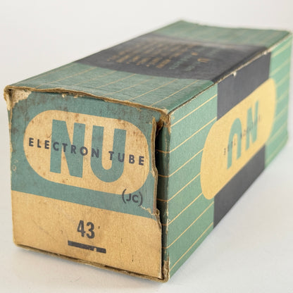 (1) Tested National Union Type 43 Tube with Box Code JC Power Pentode Tube