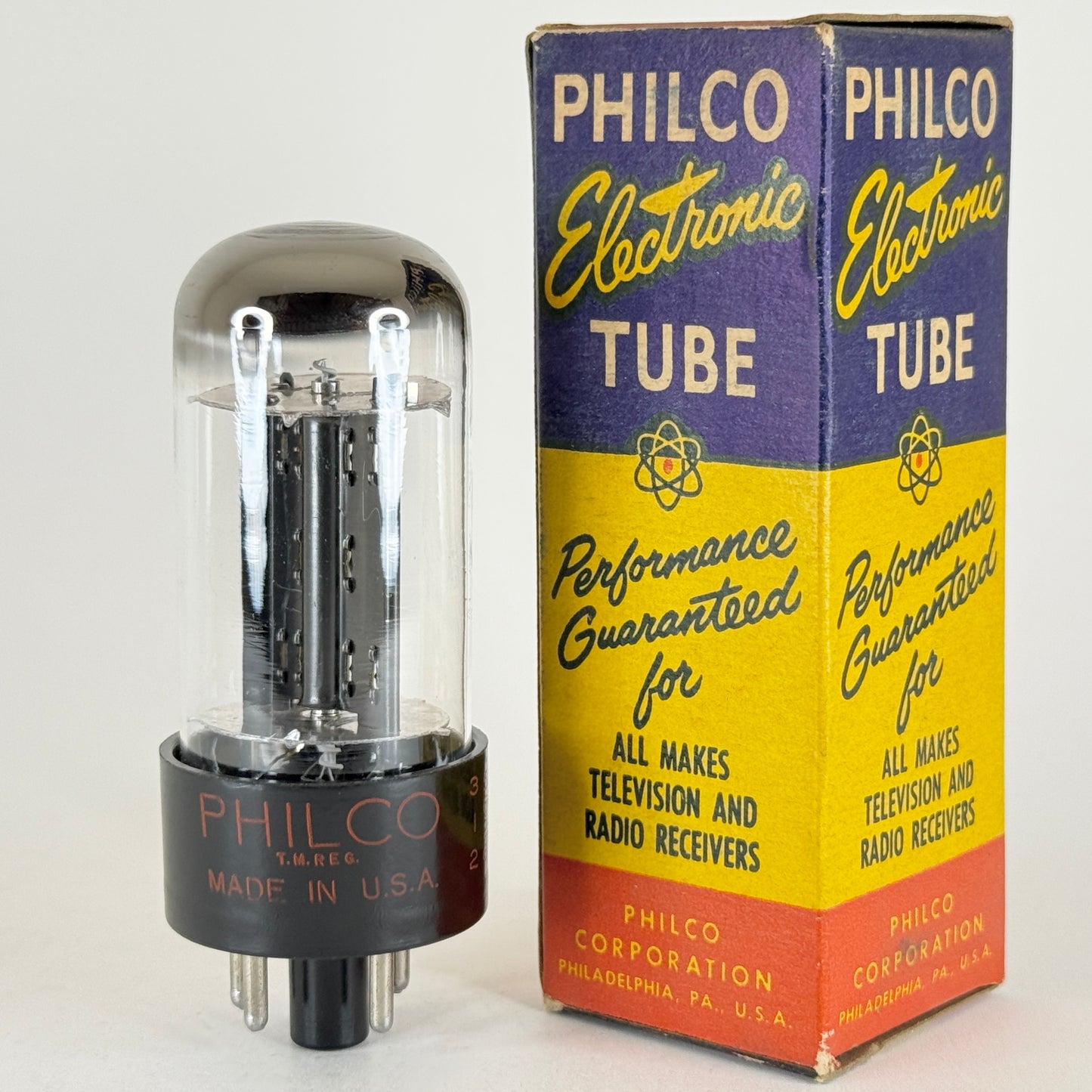 (1) Tested Philco 25AX4GT Tube and Box Date Code 56-26 25AX4 GT Vacuum Tube (b)