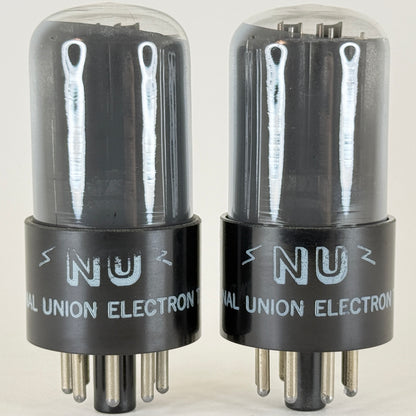 Tested Matched Pair Gray Smoke National Union 6N7GT/G Tubes and Boxes Codes JR
