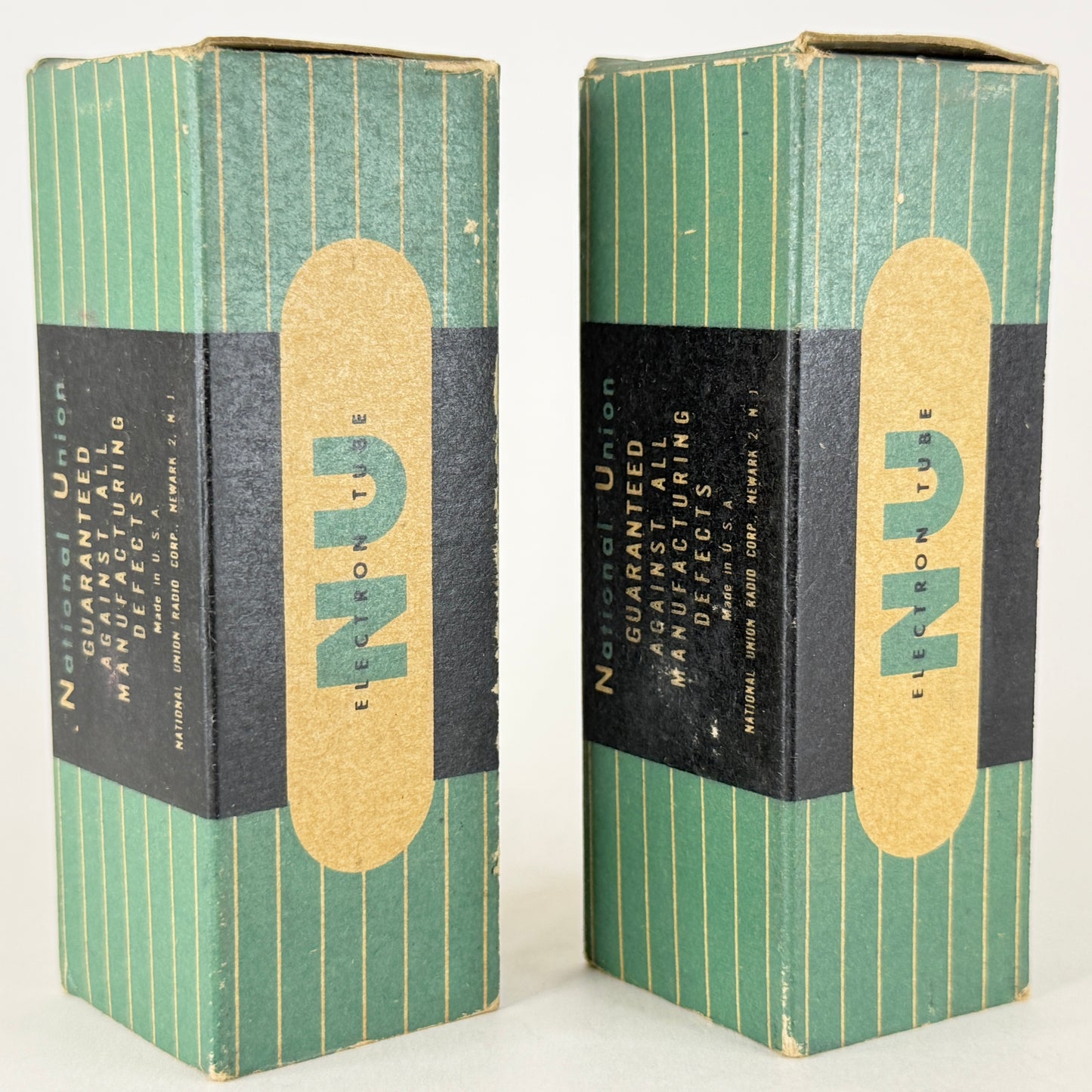 Tested Matched Pair Gray Smoke National Union 6N7GT/G Tubes and Boxes Codes JR