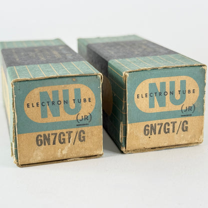 Tested Matched Pair Gray Smoke National Union 6N7GT/G Tubes and Boxes Codes JR
