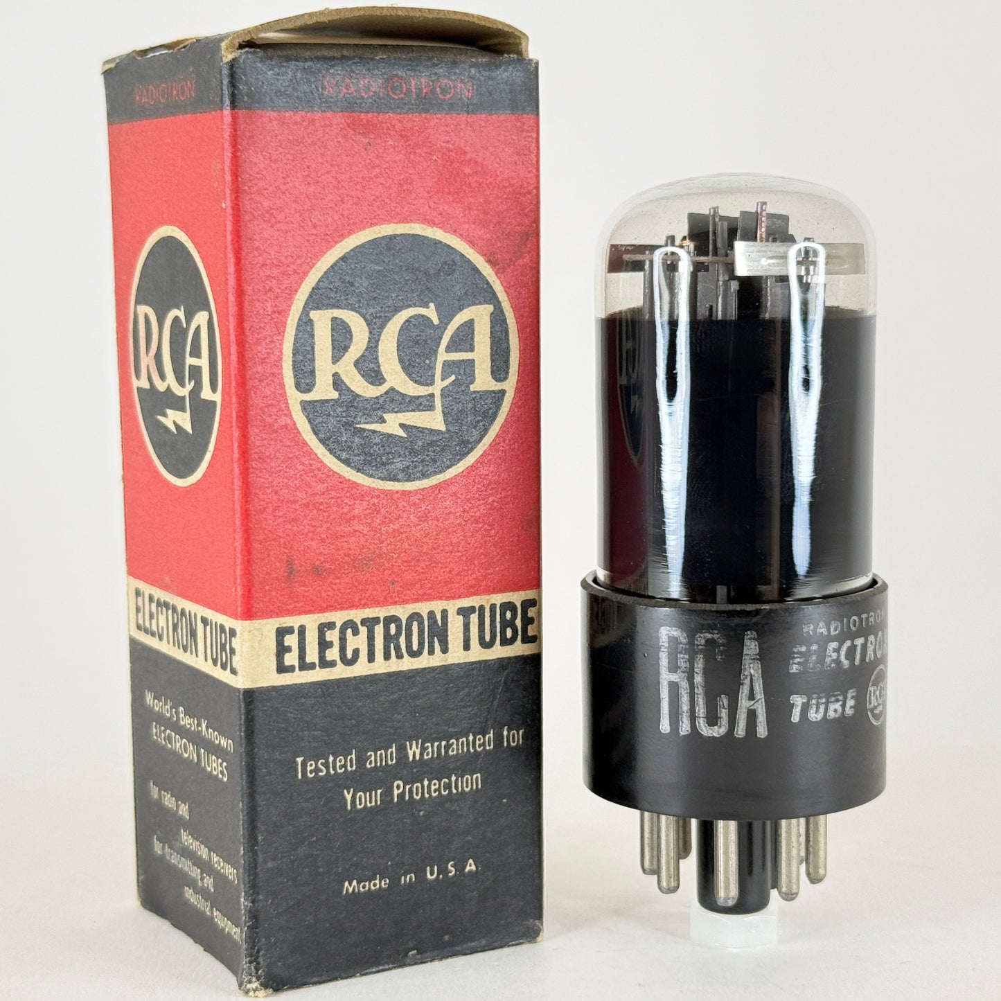 (1) Tested 1956 RCA 32L7GT Tube with Box Black Glass Date Code 643 32L7 GT Tube