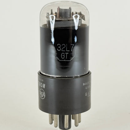 (1) Tested 1956 RCA 32L7GT Tube with Box Black Glass Date Code 643 32L7 GT Tube