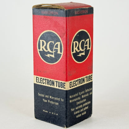(1) Tested 1956 RCA 32L7GT Tube with Box Black Glass Date Code 643 32L7 GT Tube