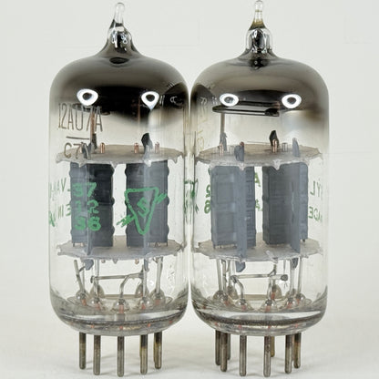 Matched Pair Sylvania 12AU7A Tubes Code 726 Copper Posts Grey Plates 12AU7 (c)
