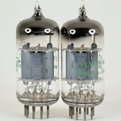 Matched Pair Sylvania 12AU7A Tubes Code 726 Copper Posts Grey Plates 12AU7 (c)