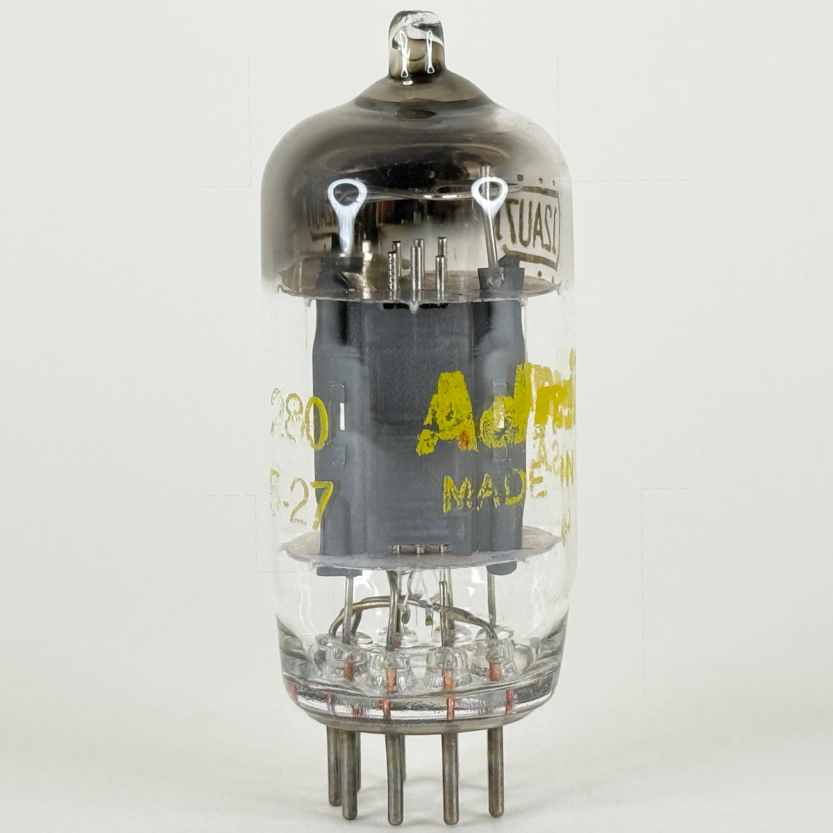 (1) Tested Admiral 12AU7 Tube Code 5-27 Gray Plates Raytheon EIA Twin Triode
