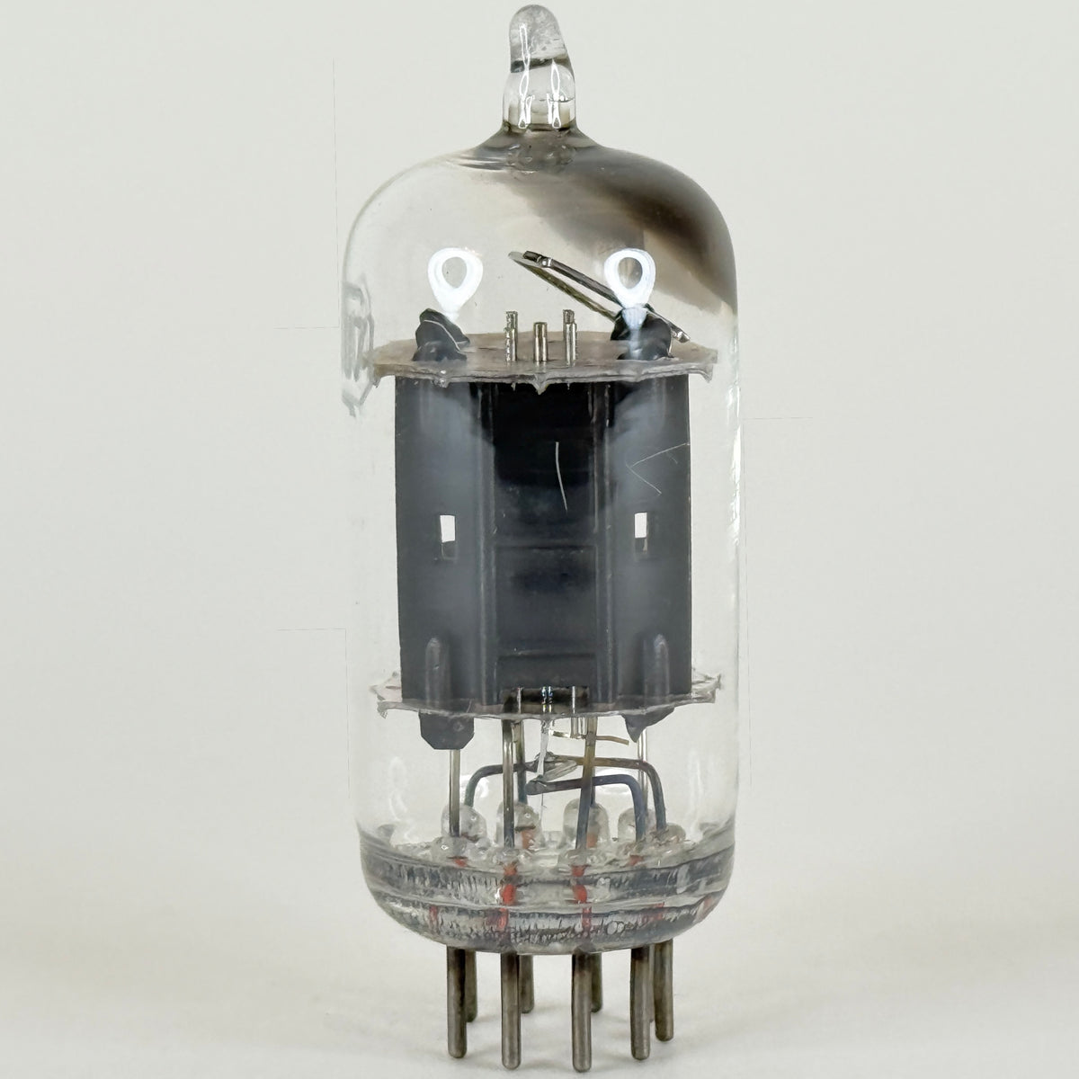 (1) Tested Unbranded 12AU7 Tube Black Plates Square Tilted Getter Twin Triode