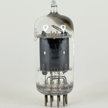 (1) Tested Unbranded 12AU7 Tube Black Plates Square Tilted Getter Twin Triode