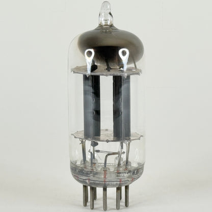 (1) Tested Unbranded 12AU7 Tube Black Plates Square Tilted Getter Twin Triode