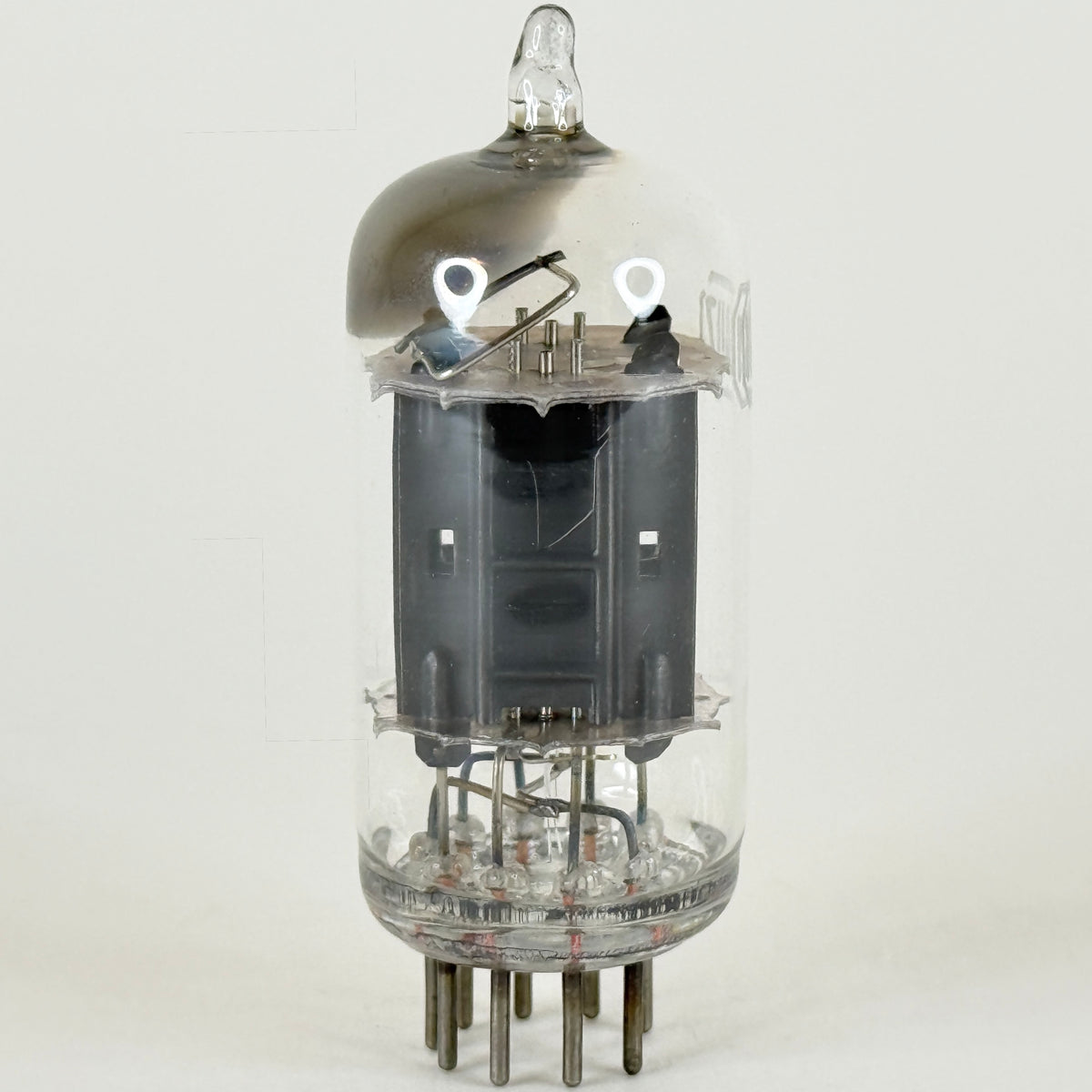 (1) Tested Unbranded 12AU7 Tube Black Plates Square Tilted Getter Twin Triode