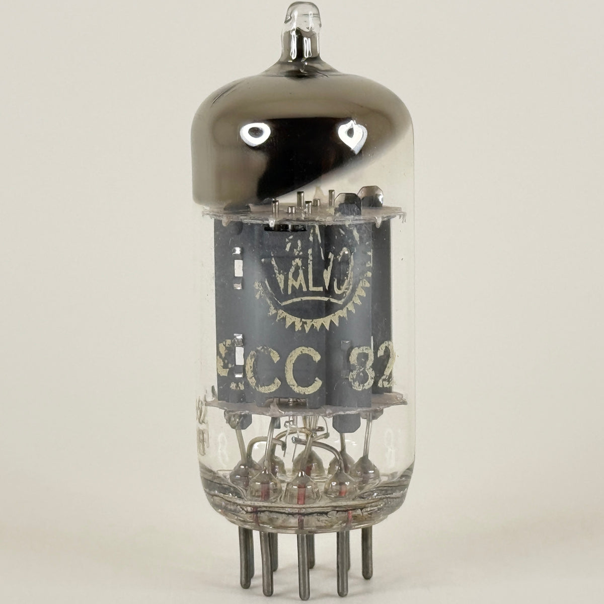 (1) Tested Valvo 12AU7 ECC82 Tube K62 D8B Gray Plates Tilted O Getter 12AU7 Tube