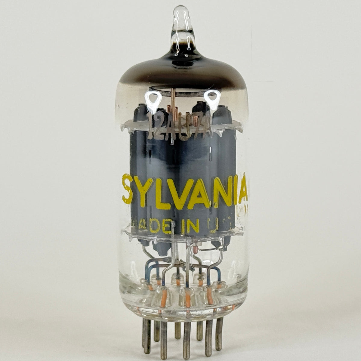 (1) Tested Sylvania 12AU7A Tube Code GM 12AU7 A Gray Plates Halo Vacuum Tube