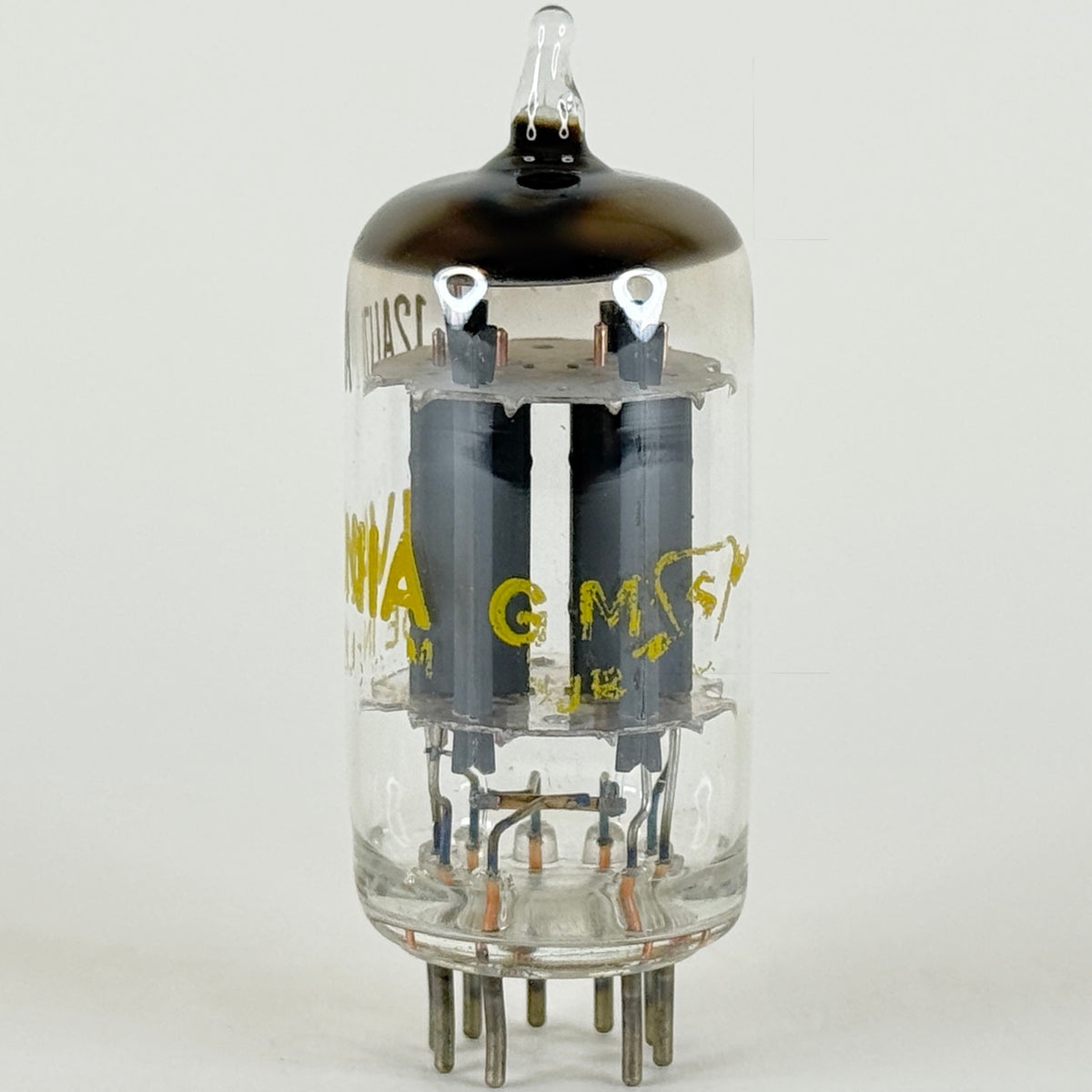 (1) Tested Sylvania 12AU7A Tube Code GM 12AU7 A Gray Plates Halo Vacuum Tube