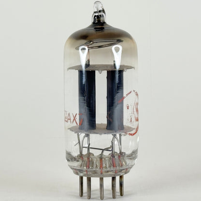 (1) Tested Balanced CBS 12AX7 Tube with Box Grey Plates Horseshoe Halo Getter