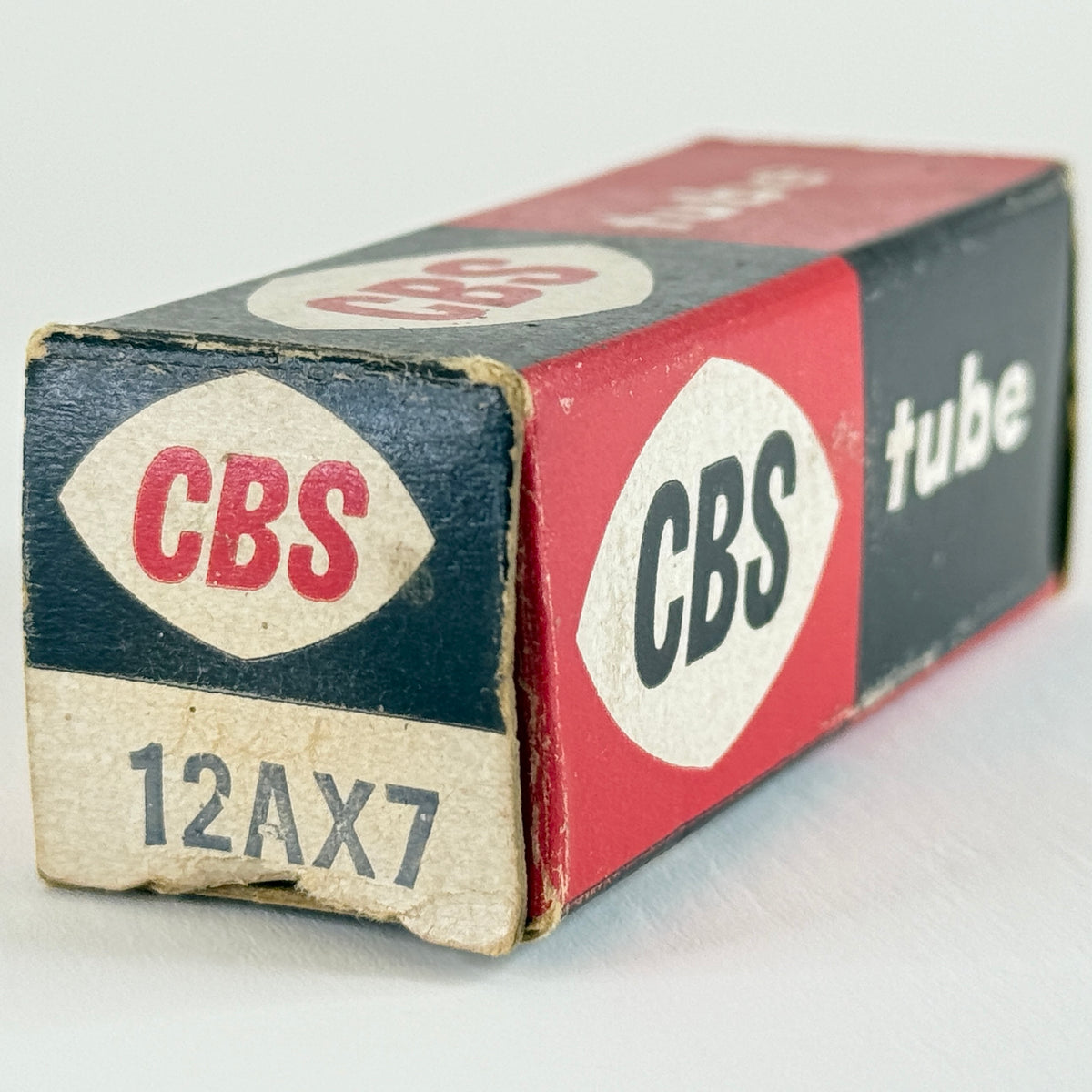 (1) Tested Balanced CBS 12AX7 Tube with Box Grey Plates Horseshoe Halo Getter