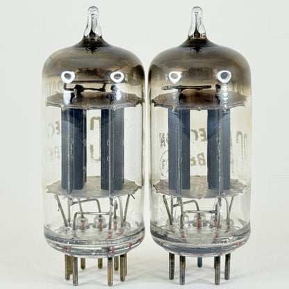Tested Matched and Balanced Pair RCA 12AX7 Tubes Black Plates Square Getters