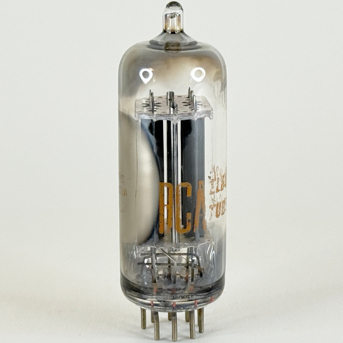 (1) Tested RCA 6CG7 Tube Date Code MW Grey Plates Side Square Getter Vacuum Tube