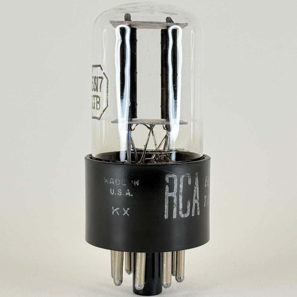 (1) Tested Balanced RCA 6SN7GTB Tube Black Offset Plates D Getter Code KX 6SN7GT