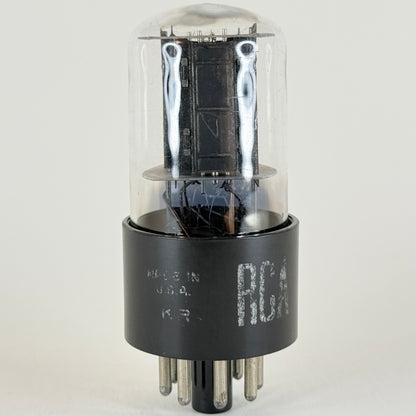 (1) Tested RCA 6SN7GTB Tube Code KR Black Offset Plates Bottom D Getter 6SN7GT