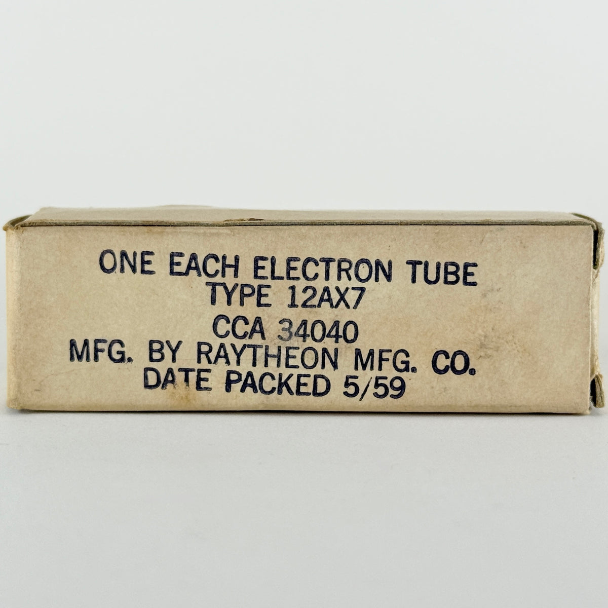 (1) Tested Balanced 1959 Raytheon 12AX7 Tube Black Plates Square Halo Code 59-29