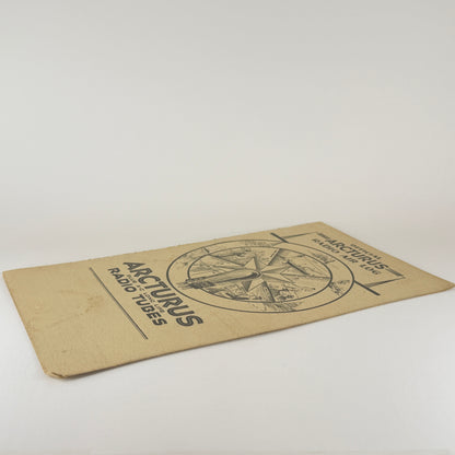 Original 1930 Arcturus Radio Tubes Radio Air Log Cardboard Pamphlet AM Stations