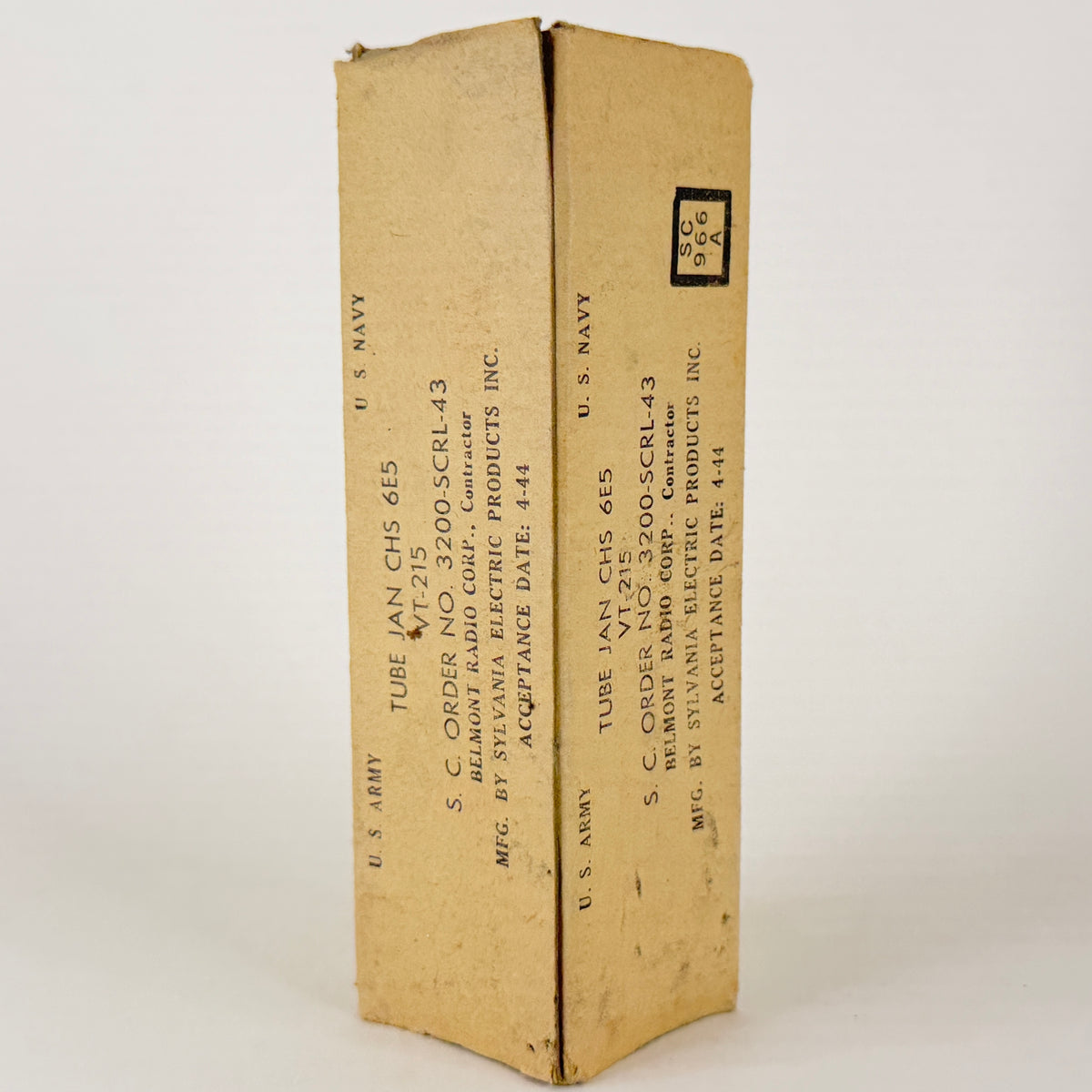 (1) NOS Tested 1944 Sylvania JAN CHS 6E5 Eye Tube Mil Spec VT-215 6E5 Tube (b)