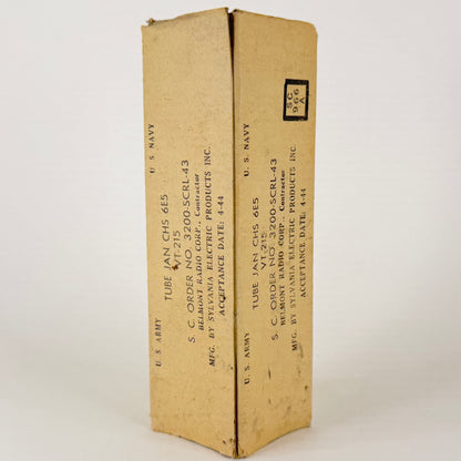 (1) NOS Tested 1944 Sylvania JAN CHS 6E5 Eye Tube Mil Spec VT-215 6E5 Tube (b)