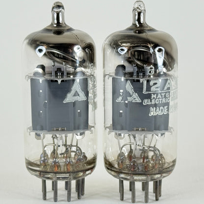 Tested Matched Pair Matsushita 12AX7 Tubes Japan Codes 8I Gray Plates Round Gets