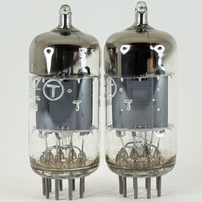 Tested Matched Pair Matsushita 12AX7 Tubes Japan Codes 8I Gray Plates Round Gets