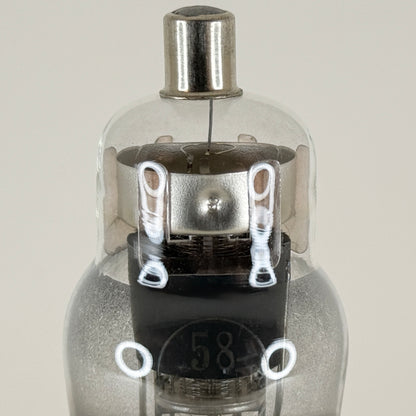 (1) Tested National Union Type 58 Tube Code U Engraved Base Pentode Vacuum Tube