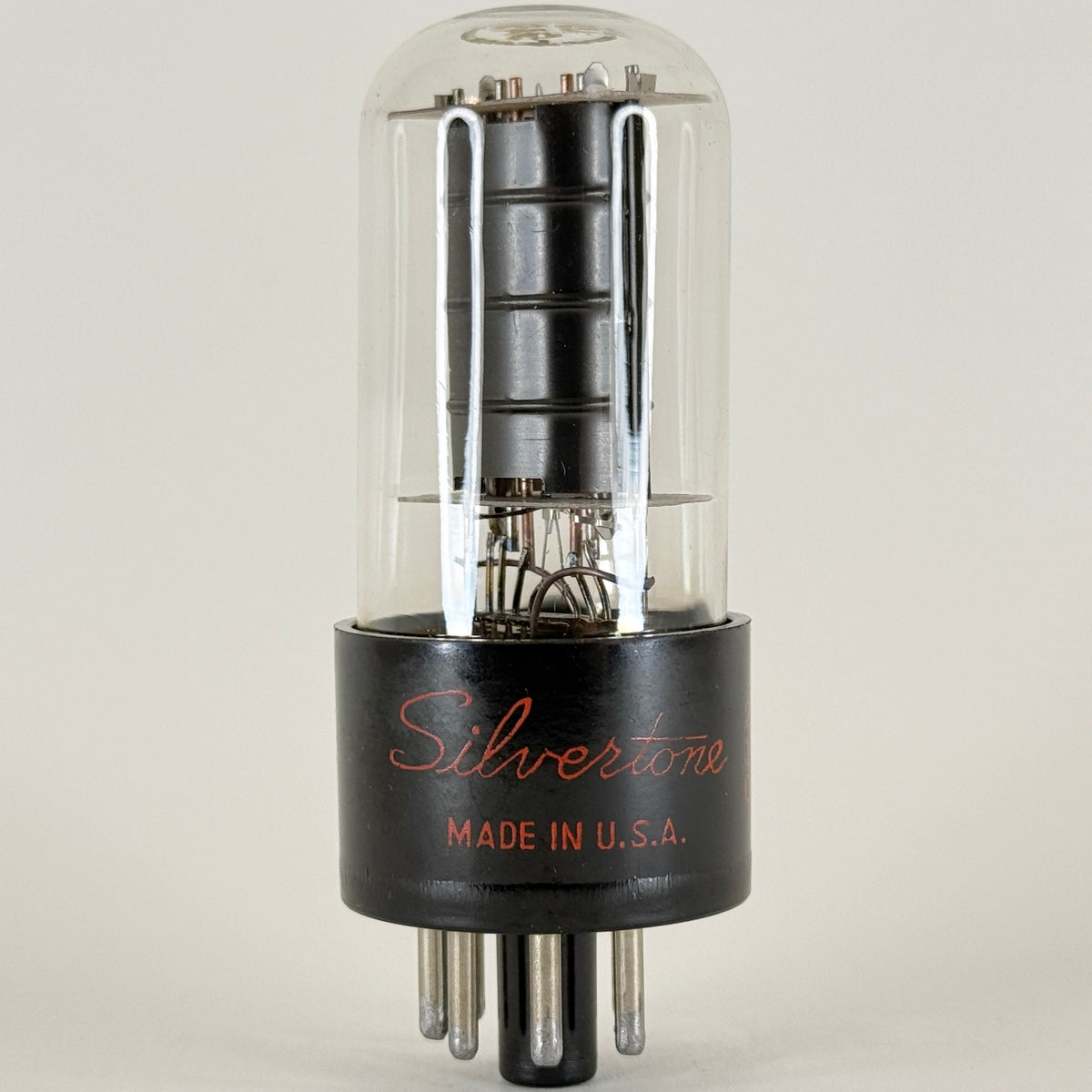 (1) Tested Silvertone 6V6GT Tube Dual Getters Copper Posts Black Plate Code 5609